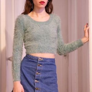 American Apparel cropped fuzzy sweater